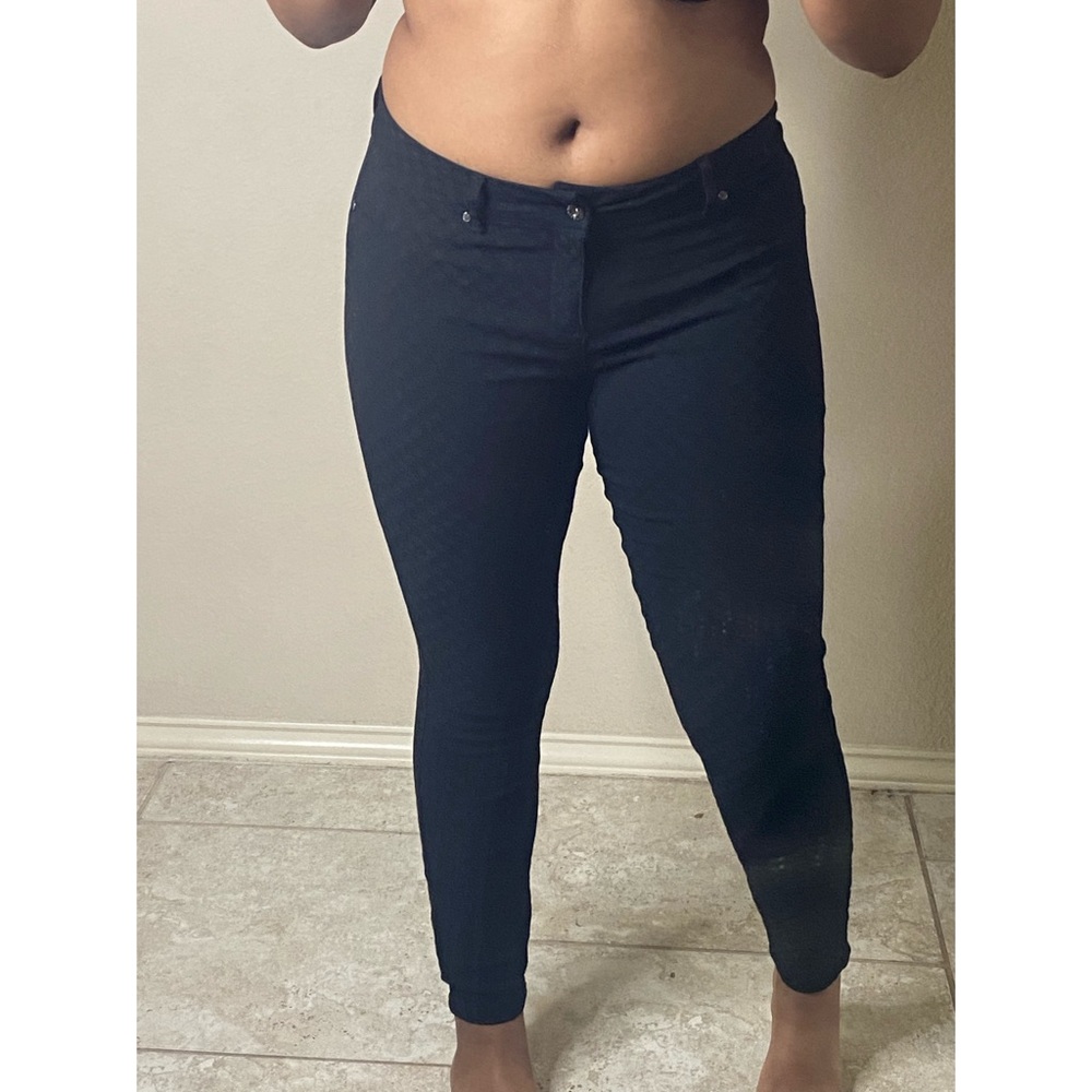 Black cross stitch jeans